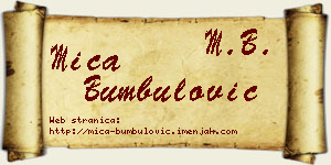 Mića Bumbulović vizit kartica